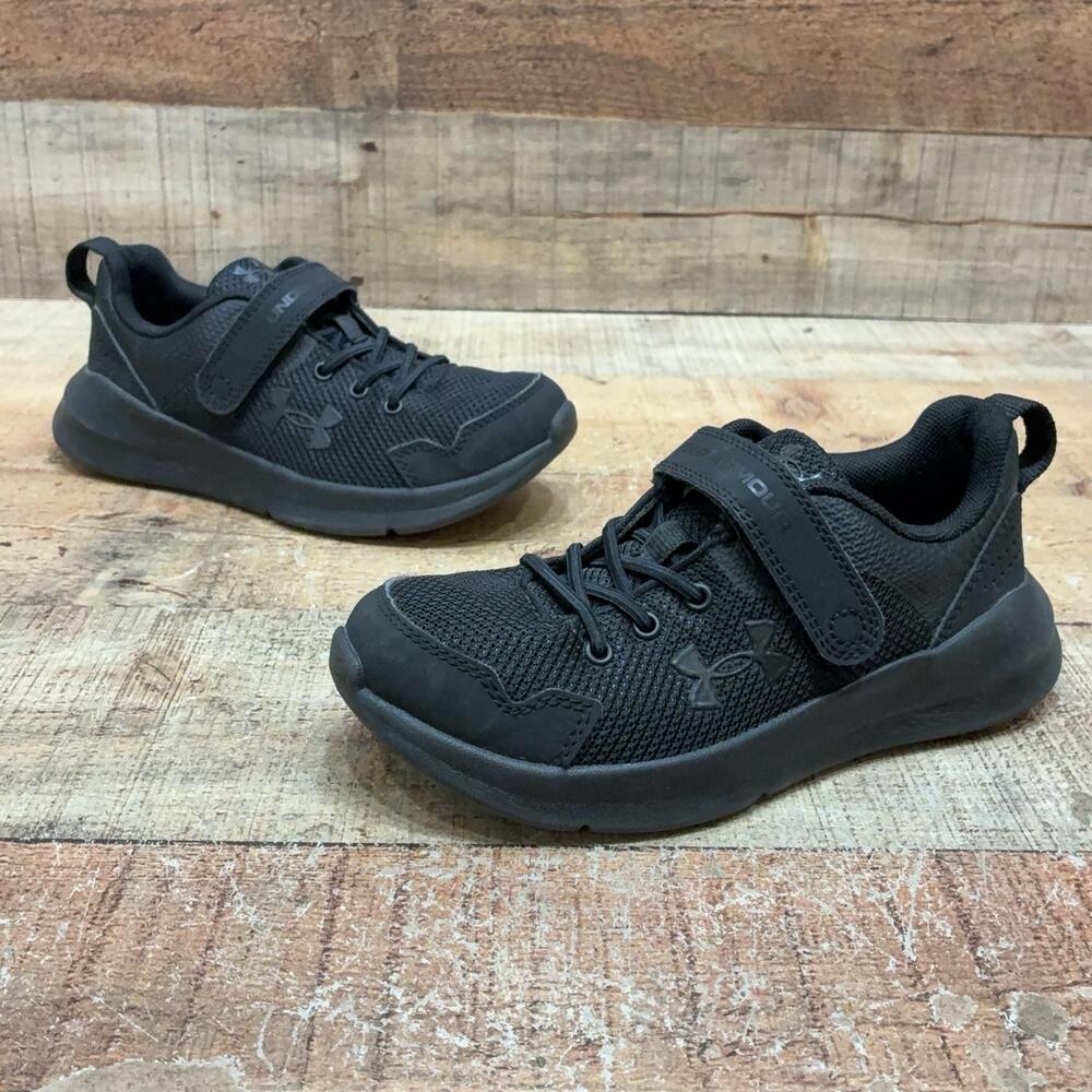 Under Armour Shoes Kids Size 1Y 32 Black Mesh Athletic Running 3022992-002